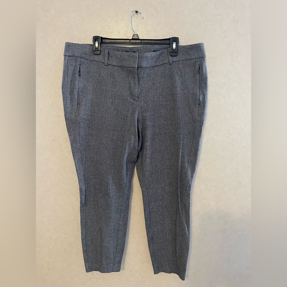 LOFT Black and White Micro-Check Dress Pants size 16 plus